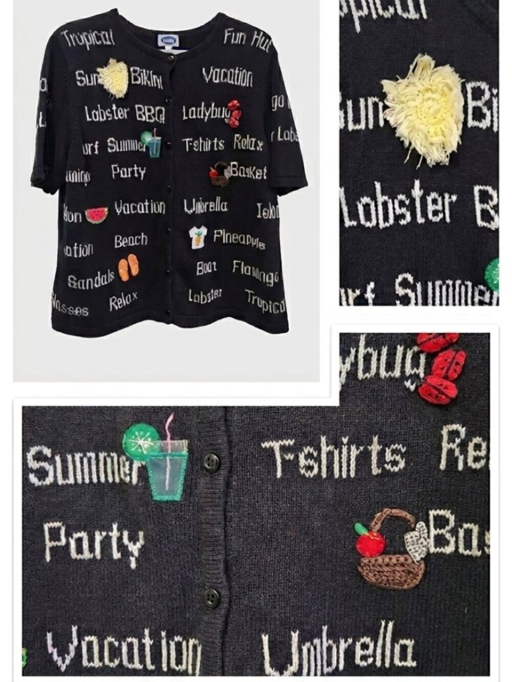 3D Cotton Knit Top Beach Vacation Summer Size Large Tabi
